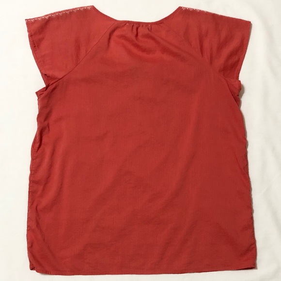 Old Navy Women’s S/S Orange Boho Peasant Top with Embroidery and Neck Ties - M - Picture 12 of 16